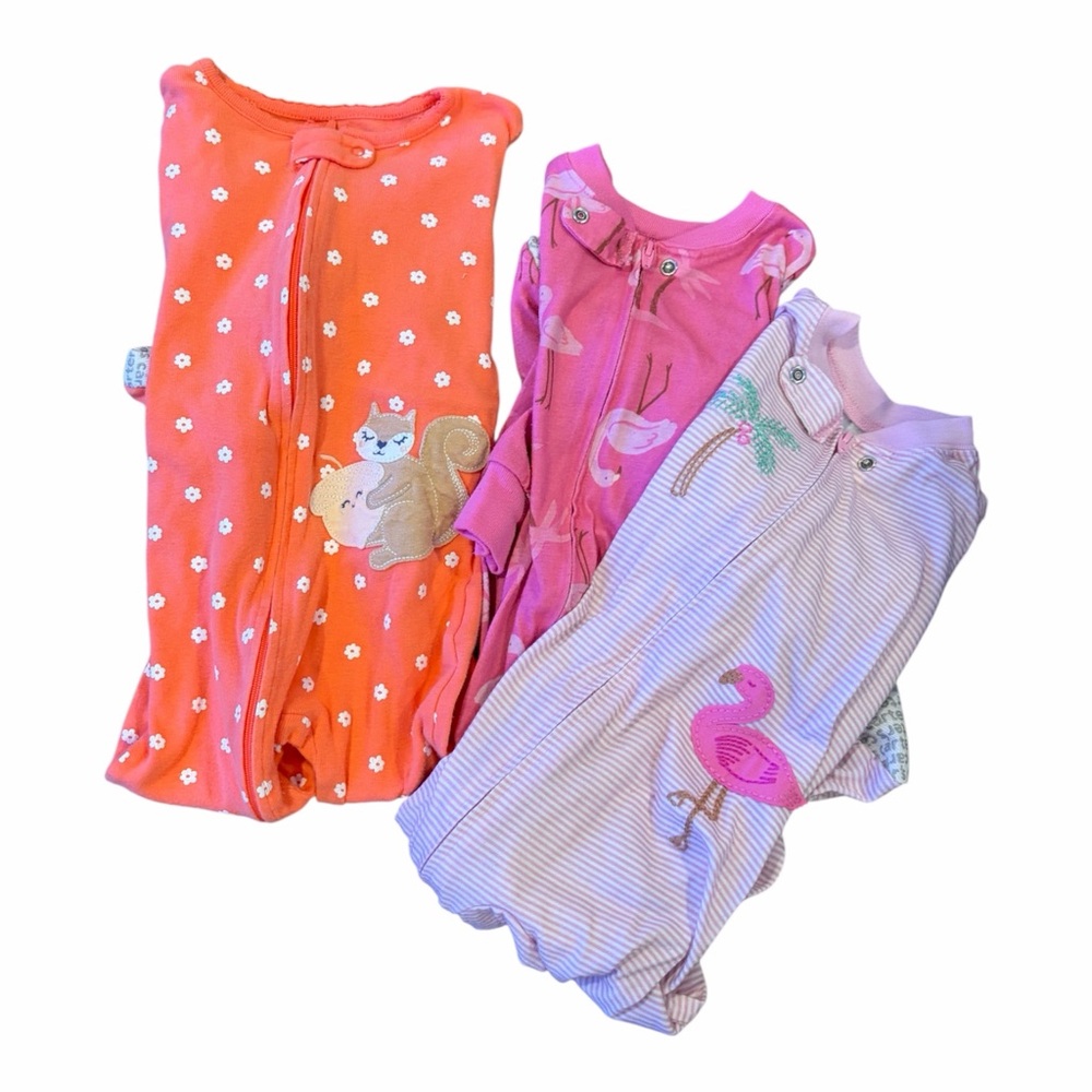 Carters Kids Pajamas Bundle- zip up footie pajamas baby toddler size 18 months